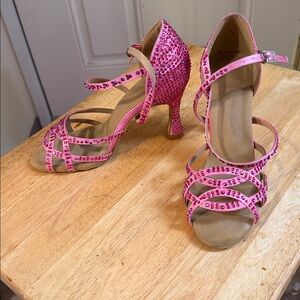 Dazzling Pink Rhinestone Heels